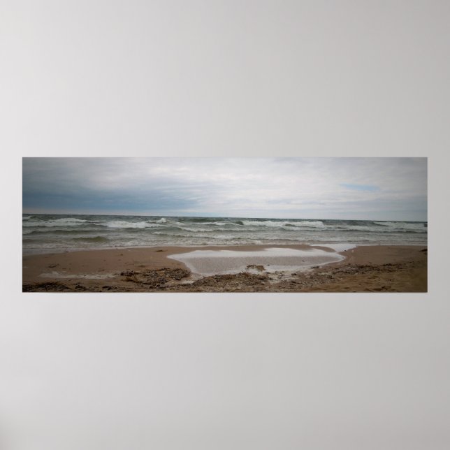 Poster Une journée brumeuse à la plage (Devant)