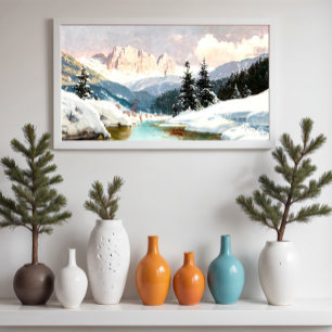 Poster Une journée d'hiver ensoleillée avec vue sur les D