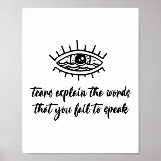 Poster Une Larme Silencieuse. Cadeau de deuil. Cadeau Sym