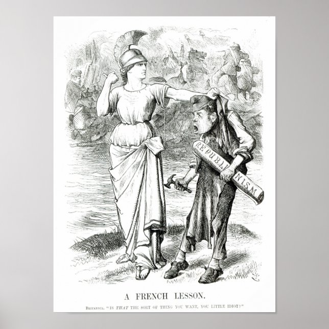 Poster Une leçon de français, dessin de 'Punch' (Devant)
