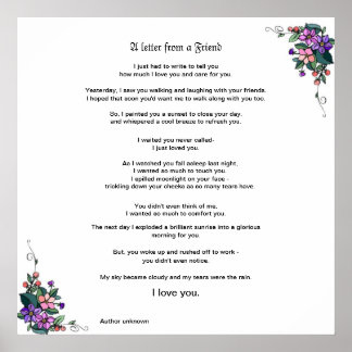 Poster Une Lettre D'Un Ami