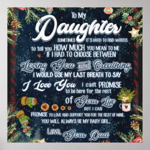 Poster Une Lettre Personnelle À Ma Fille De Papa,