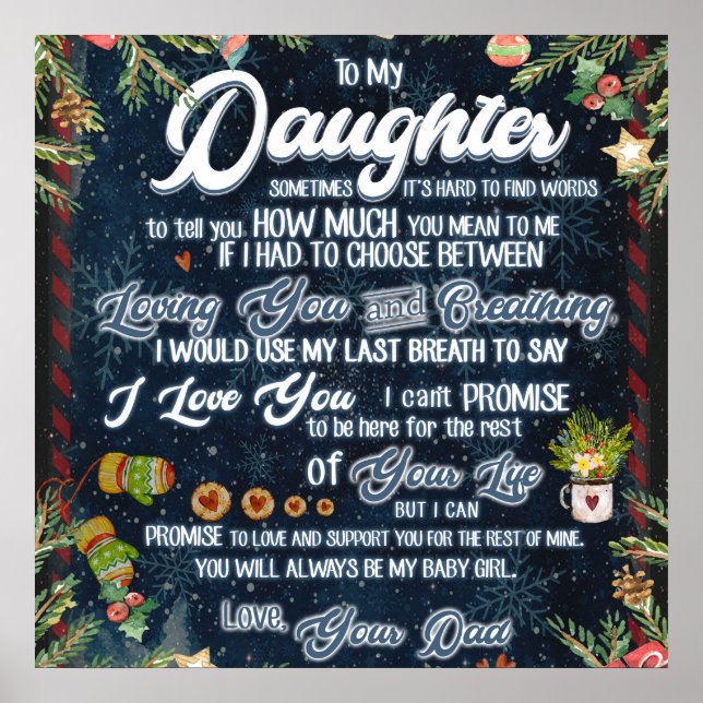 Poster Une Lettre Personnelle À Ma Fille De Papa, (Devant)