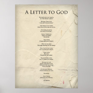 Poster "Une lettre poème religieux à Dieu" Affiche-Grand