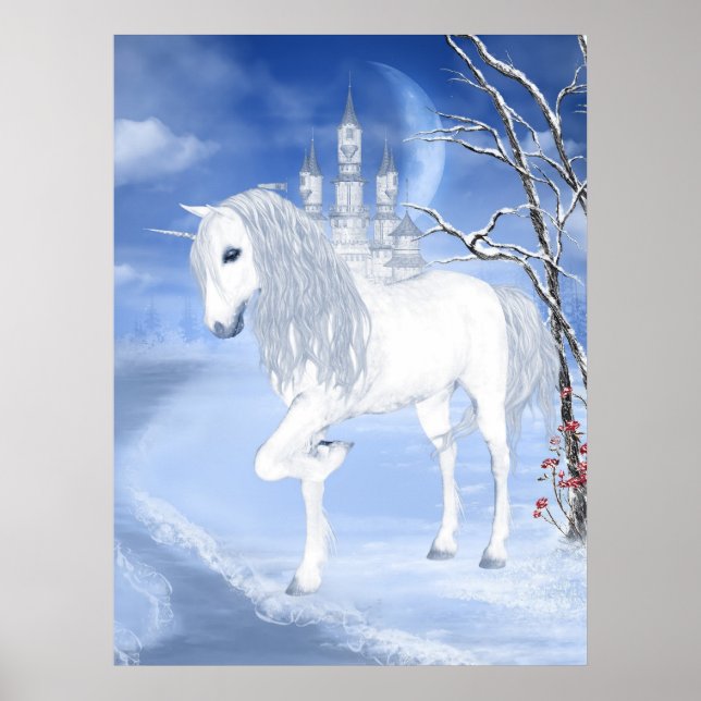 Poster une licorne blanche (Devant)
