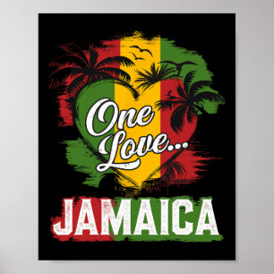 Poster Une Love Jamaïque 2025 Fleur d'Hibiscus Vacances C