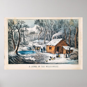 Poster Une maison dans le Courrier sauvage & Ives