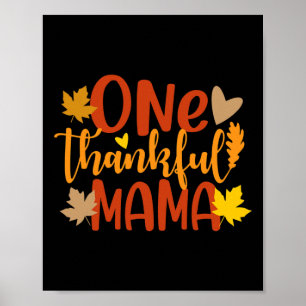 Poster Une Mama Remerciée Automne Automne Mère Thanksgivi