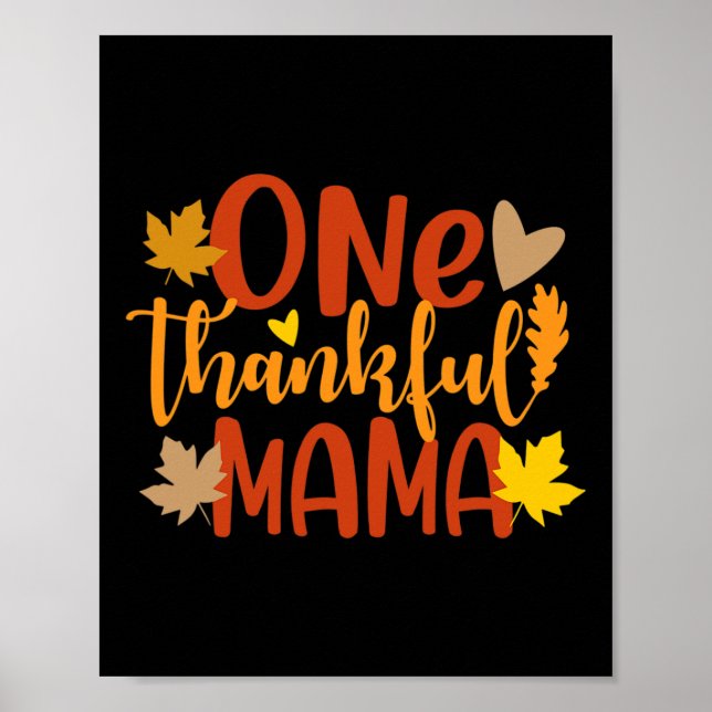 Poster Une Mama Remerciée Automne Automne Mère Thanksgivi (Devant)