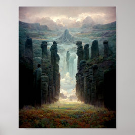 Poster Une marche parmi les piliers Imaginaire Scifi Art 