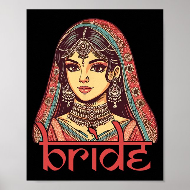 Poster Une Mariée Indienne Sera La Mariage Nuptiale Dulha (Devant)