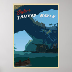 Poster Une Mer De Voleurs Explorent Les Voleurs Haven