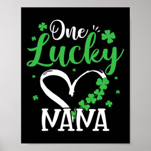 Poster Une Nana chanceuse Saint-Patrick Irish Green Shamr