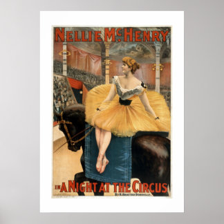 Poster Une nuit à l'affiche du théâtre Vintage du cirque