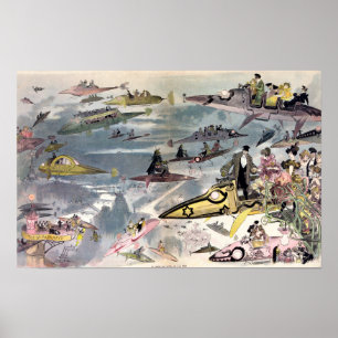 Poster Une nuit à l'opéra en 2000 par Albert Robida