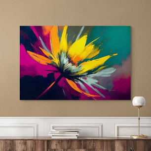 Poster Une odyssée florale – Fleur expressive en mouvemen