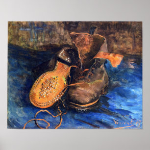 Poster Une paire de chaussures de Vincent van Gogh 1887