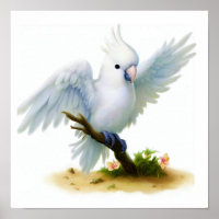 Une peinture numérique d'un cacatoès des Moluques