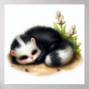 Poster Une peinture numérique d'une jeune mignonne peau