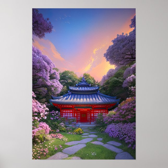 Poster Une perle cachée dans le jardin serein (Devant)