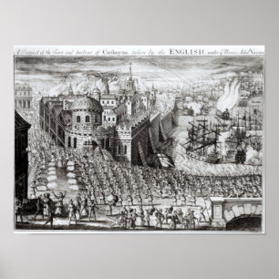 Poster Une perspective de la ville et du port