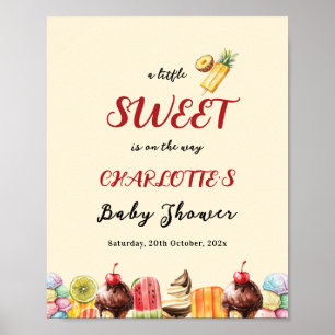 Poster Une petite douceur arrive Fête bébé glace