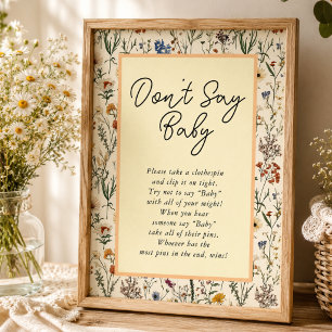Poster Une petite fille fleur sauvage Baby Shower