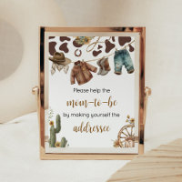 Une petite station d'enveloppe de Baby shower Cowb