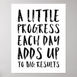 Poster Une peu de citation de motivation de progrès