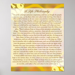 Poster Une philosophie de vie simple