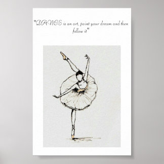 Poster Une photo de danse avec une citation de danse