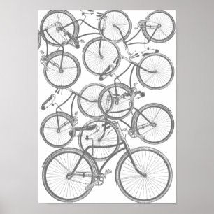 Poster Une pile de vélos
