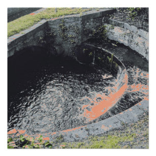 Poster Une piscine orange à Welshpool