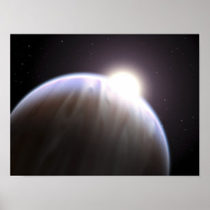 Poster Une planète extrasolaire avec son étoile parente