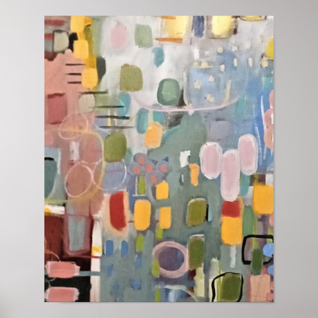 Poster Une pointe d'affiche Abstraite rose (Devant)