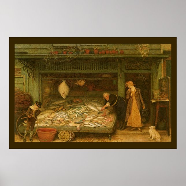 Poster Une poissonnerie par Frederick Walker (Devant)