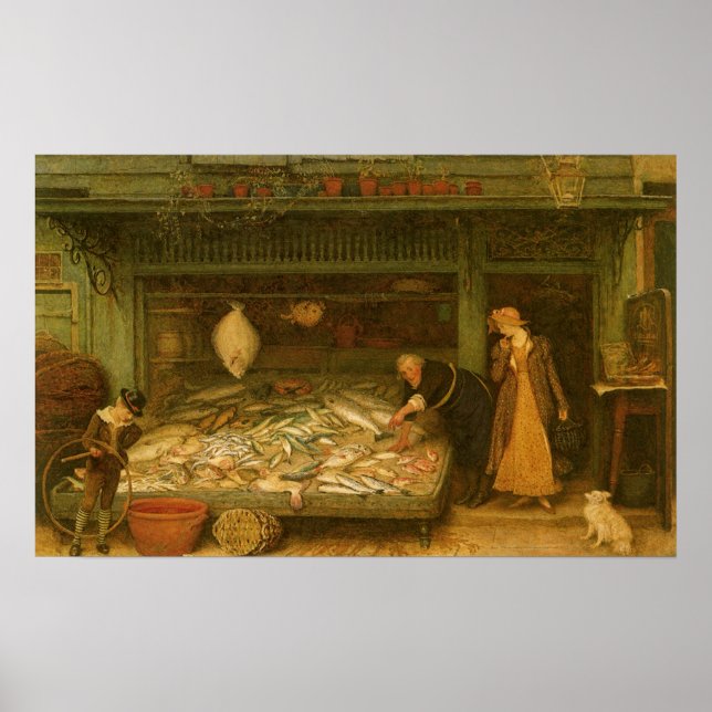 Poster Une poissonnerie par Frederick Walker (Devant)