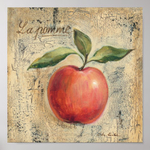 Poster Une pomme rouge brillante
