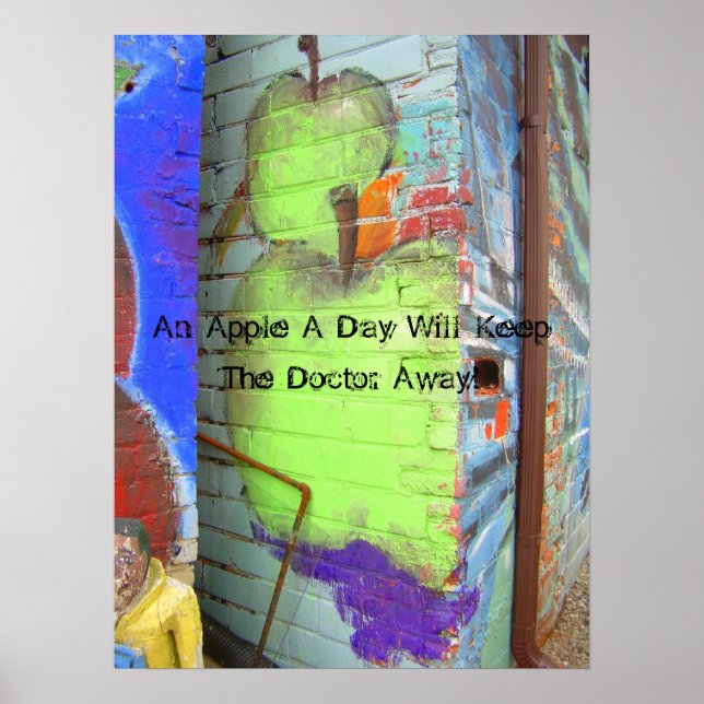 Poster Une Pomme Un Jour Conservera Le Docteur... (Devant)