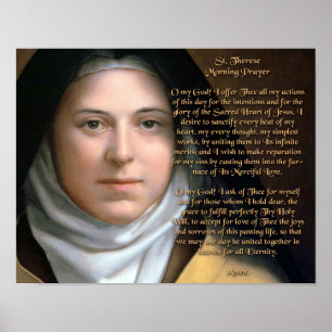 POSTER UNE PRIÈRE DU MATIN ÉCRITE PAR ST THERESE