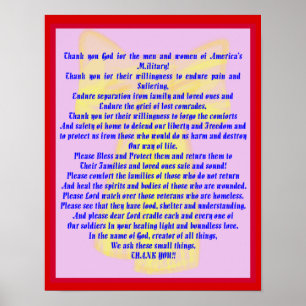 Poster Une Prière Pour Nos Soldats