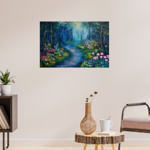 Poster 'Une promenade dans la forêt' Chemin Fleur sauvage