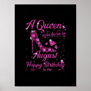 Poster Une Reine Est Née En Août Cadeaux Femmes D'Anniver