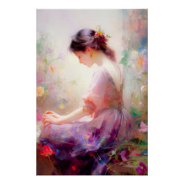 Poster Une rêverie de fleurs 