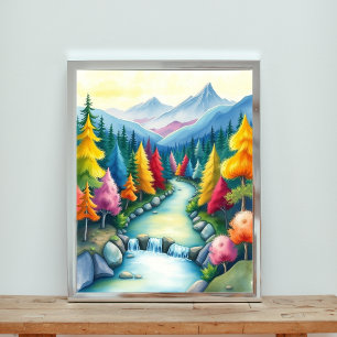 Poster Une scène de la vallée de la Montagne