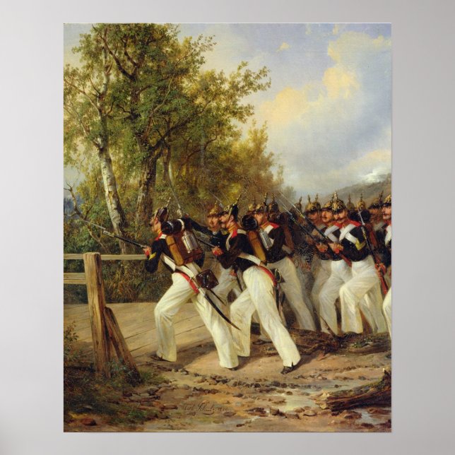 Poster Une scène de la vie du soldat, 1849 (Devant)