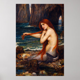 Poster Une sirène par John William Waterhouse