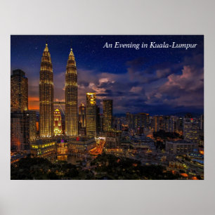 Poster Une soirée à Kuala-Lumpur, scène nocturne