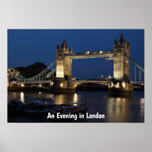 Poster Une soirée dans une scène nocturne à Londres