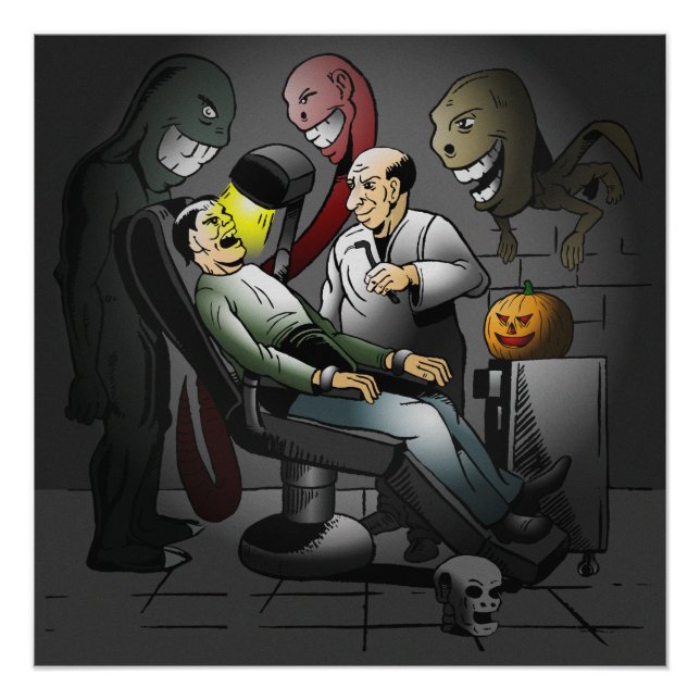 Poster Une soirée d'Halloween sur l'affiche des dentistes (Devant)